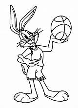 Basketball Coloring Pages Kids Bunny Bugs Coloriage Cool sketch template