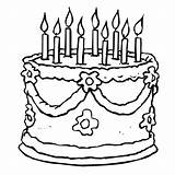 Coloring Birthday Cake Cakes Printable Drawing Cartoon sketch template