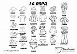 Spanish Ropa La Coloring Clothes Worksheets Learn Vocabulary Learning Template Print sketch template