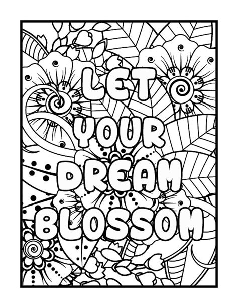 adult coloring book page inspirational quotes etsy