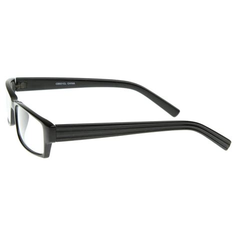 classic thin rectangle clear lens rx optical glasses zerouv