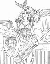 Mythology Gods Athena Selinafenech Grecia Adults Godess sketch template