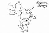 Coloring Pages Balloons Curious George Printable Kids sketch template