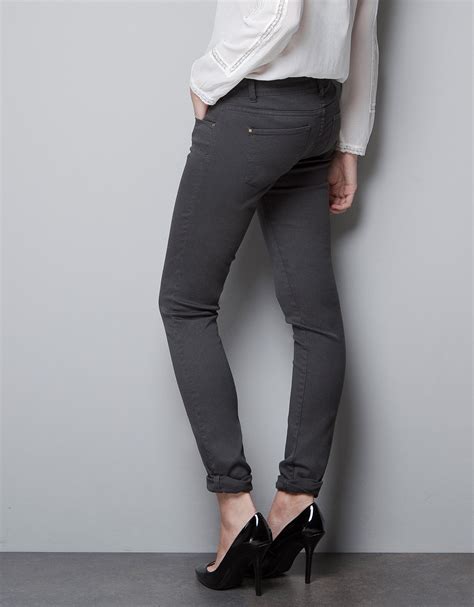zara skinny jeans in gray lyst