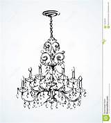 Chandelier Drawing Vector Gold Logo Drawn Hand Outline Preview sketch template