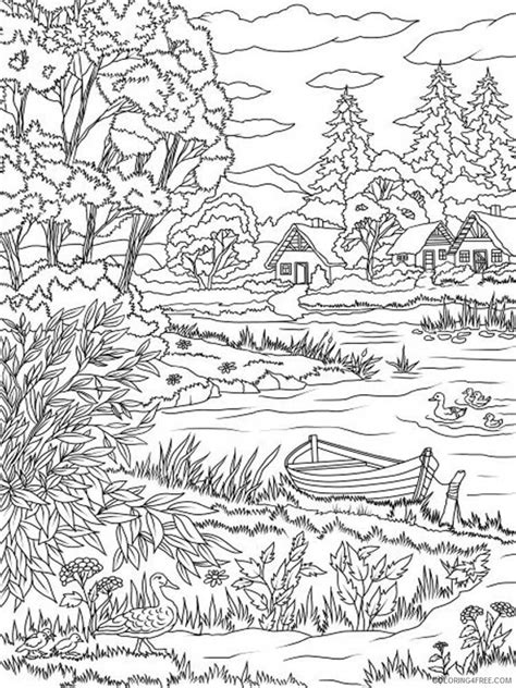 nature coloring pages adult nature  adults  printable