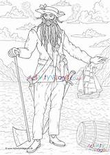 Blackbeard Colouring Pages Coloring Pirate Activity Pirates Village Explore Getcolorings sketch template