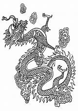 Dragon Chinese Coloring Pages Netart Kids sketch template