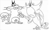 Oggy Coloring Cockroaches Three Pages sketch template