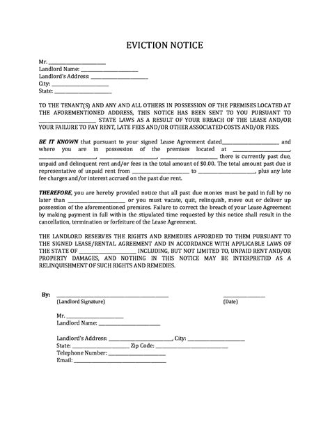 eviction notice templates   ms word apple pages