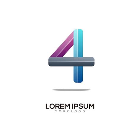 premium vector number  logo colorful gradient