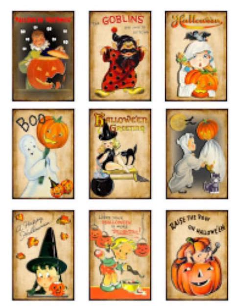 vintage image retro children halloween labels tags transfers etsy