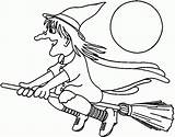 Coloring Witches Witch Pages Popular sketch template