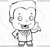 Science Cartoon Clipart Holding Tube Test Boy Coloring Vector Thoman Cory Outlined Royalty Collc0121 sketch template