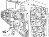 Colouring Bookstore Getdrawings sketch template