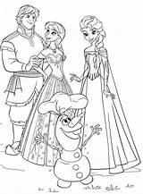 Frozen Coloring Elsa Pages Disney Printable Olaf Drawing Anna Kristoff Characters Kids Print Outline Book Family Princess Birthday Color Colouring sketch template