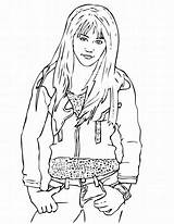 Coloring Hannah Montana Miley Cyrus Pages sketch template