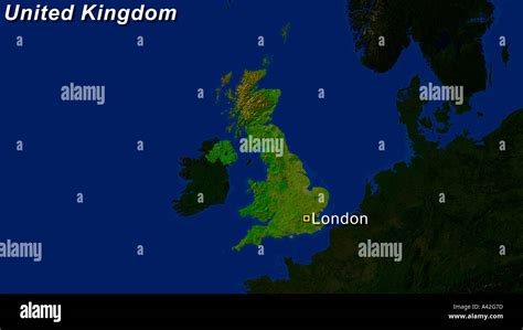 satellite image   united kingdom  london highlighted stock photo alamy