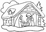Christmas Crib Celebration Coloring Drawing Printable Getdrawings sketch template