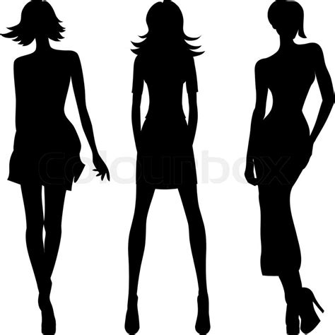 vector silhouette of fashion girls top stock vector colourbox