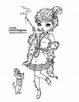 Jadedragonne Coloring Pages Deviantart Girl Flapper sketch template