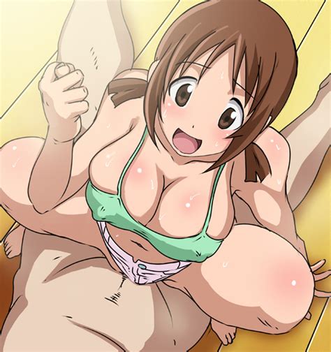 00s 10s 1girl D Arm Support Blush Breasts Brown Eyes