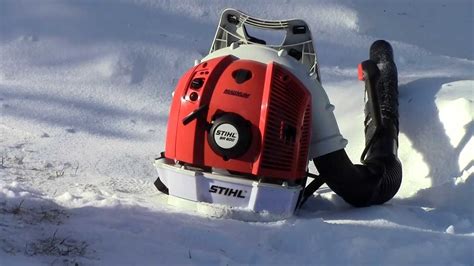blowing snow   stihl br magnum backpack blower youtube