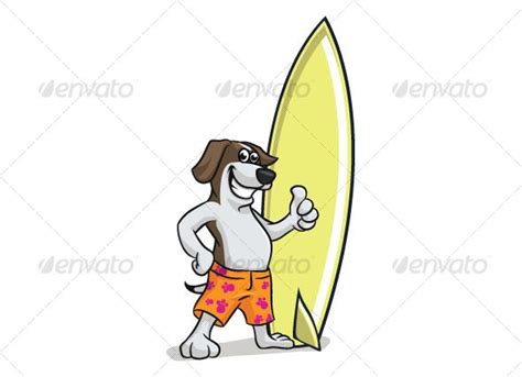 surfing dog vector eps brown fun   https