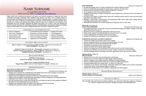 photographer resume sample resumesuniversecom