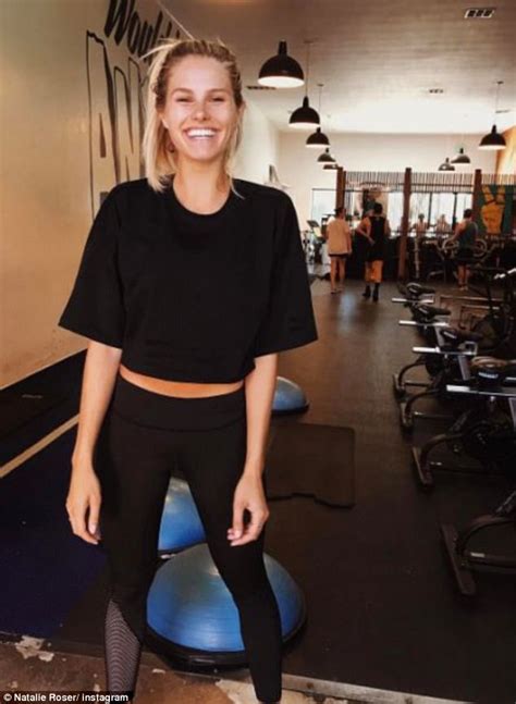 natalie roser beams as she flaunts trim pins after workout daily mail