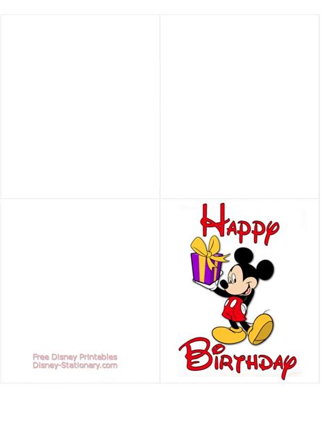 printable mickey  day card birthday cards  print birthday card