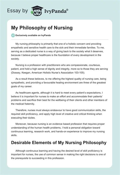 philosophy  nursing  words essay