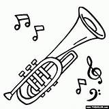 Instruments Musical Coloring Pages Cornet Drawings Color Instrument Music Drawing Ausmalbilder Instrumente Jazz Library Clipart Printable Line Cliparts Brass Getcolorings sketch template