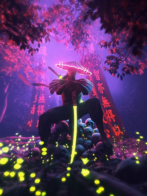 neon samurai  behance   samurai artwork samurai