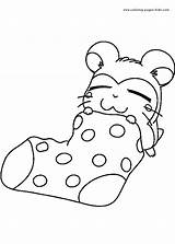 Coloring Pages Hamtaro Color Cartoon Printable Kids Sheets Character Cute Characters Print Book sketch template