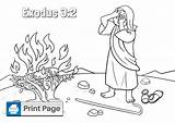 Moses Bush Burning Coloring Template sketch template