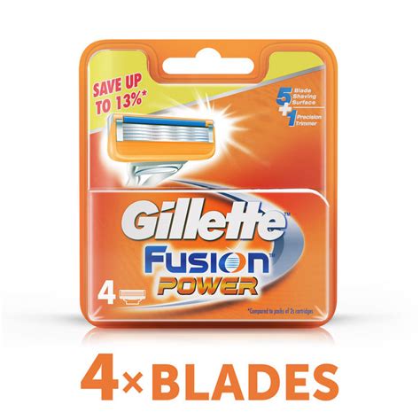 buy gillette fusion power shaving razor blades cartridge 4s pack