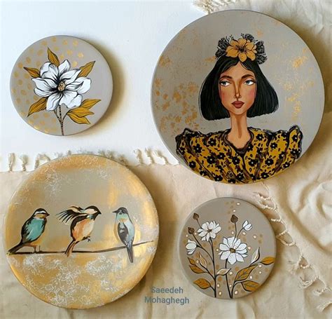 plate painting  saeedeh mohaghegh gold art painting vinyl art