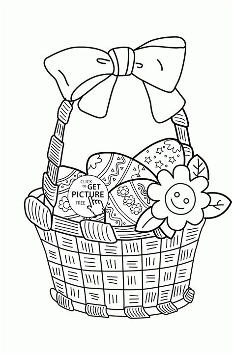 easter egg basket coloring pages   easter egg basket