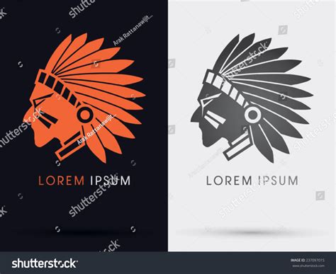 american indian chief headfaceside logo symbol stock vector royalty   shutterstock