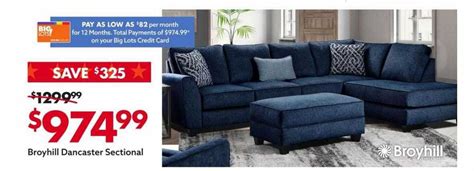 broyhill dancaster sectional offer  big lots