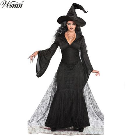 women sexy witch dress adult gothic dark queen cosplay cobweb spider