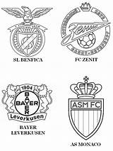 Champions Benfica League Fc Monaco Leverkusen Bayer Wappen Uefa Coloring Zenit Sl Group Coloriage Ligue Pages Des Flagge sketch template