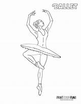 Ballerina Ballet Printcolorfun Dancer sketch template