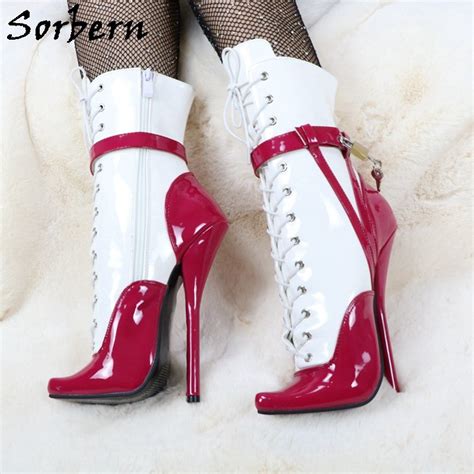 sorbern sexy lockable ankle boots for women ballet high heel stilettos