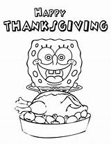 Thanksgiving Coloring Spongebob Pages Happy Turkey Funny Color Printable Easy Squarepants Cartoon Kids Halloween Print Getcolorings Choose Board Than Getdrawings sketch template