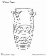 Music African Africa Coloring Drum Drums Pages People sketch template