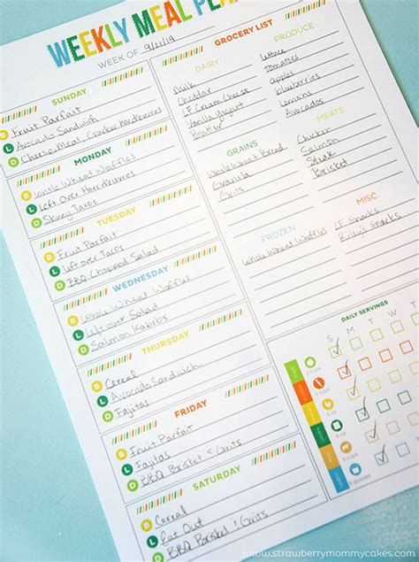 meal planning templates  simplify  life