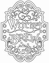 Coloring Halloween Pages Apothecary Brew Embroidery Witches Witch Adult Urban Threads Awesome Unique Designs Visit Template Woodart sketch template