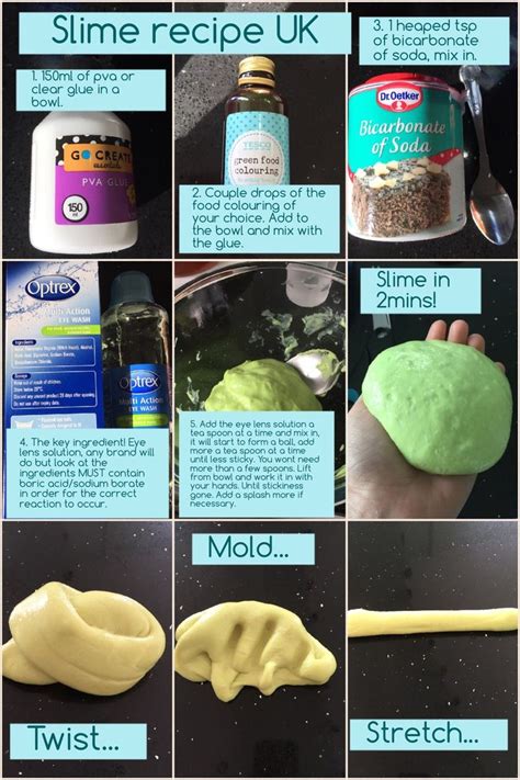 Uk Fluffy Slime Recipe With Contact Solution Slime Recipe Slime For